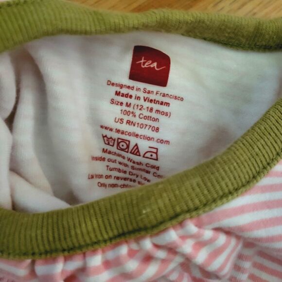 Tea Collection Green Trim Pink Stripe Dress - Picture 5 of 6